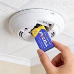 PKCELL Battery 6F22/PP3 (4 Pack) -9 Volt Square Batteries for Smoke Alarm