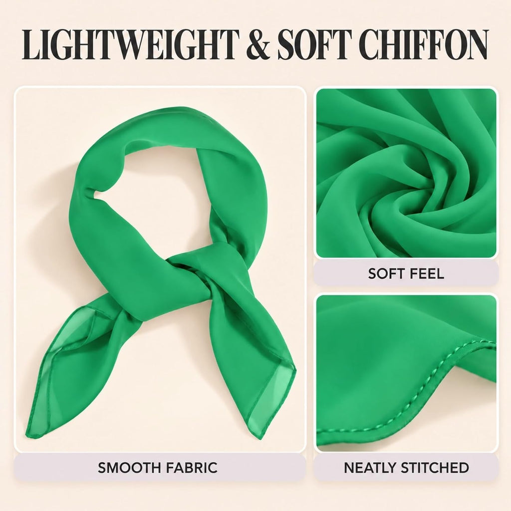 WESTEND CHOICE Square Chiffon Scarves Women's Neck Scarf 50s Retro Bandana