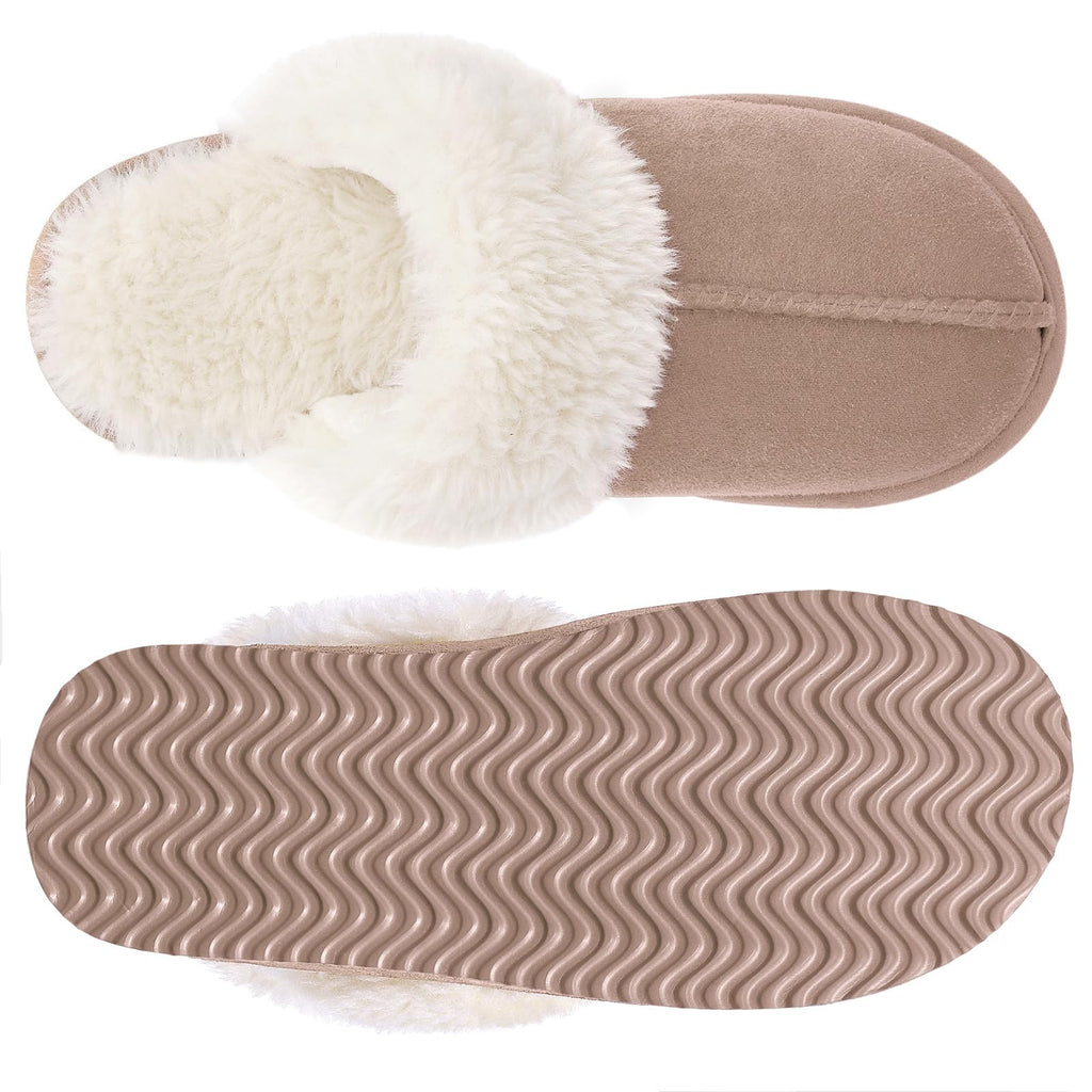 Litfun Women's Fluffy Memory Foam Slippers House Shoes Indoor