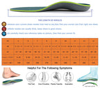 Plantar Fasciitis Arch Support Orthopedic Insoles Relieve Flat Feet Heel Pain Shock Absorption Comfortable Inserts(Size:UK-7,Length:10.25",Green)