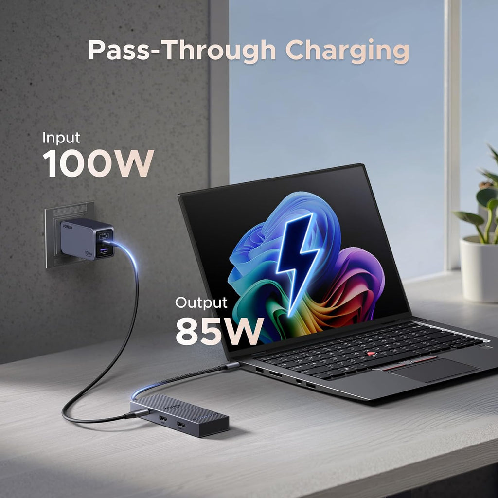 UGREEN Laptop Docking Station Dual Monitor, Dual 4K@60Hz 7-in-1 USB C Hub