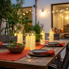 YOROXRG Solar flameless Candles Outdoor Waterproof,Dusk to Dawn Outdoor Lighting, Flickering fameless Reusable LED Light Candles for Lantern Garden Camping and Home Decor, 3D Wick (3"X6") Set of 2
