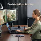 UGREEN Laptop Docking Station Dual Monitor, Dual 4K@60Hz 7-in-1 USB C Hub