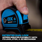 OX Pro Dual Auto Lock Tape Measure 5m, Magnetic Hook, Metric & Imperial