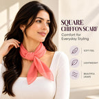 WESTEND CHOICE Square Chiffon Scarves Women's Neck Scarf 50s Retro Bandana