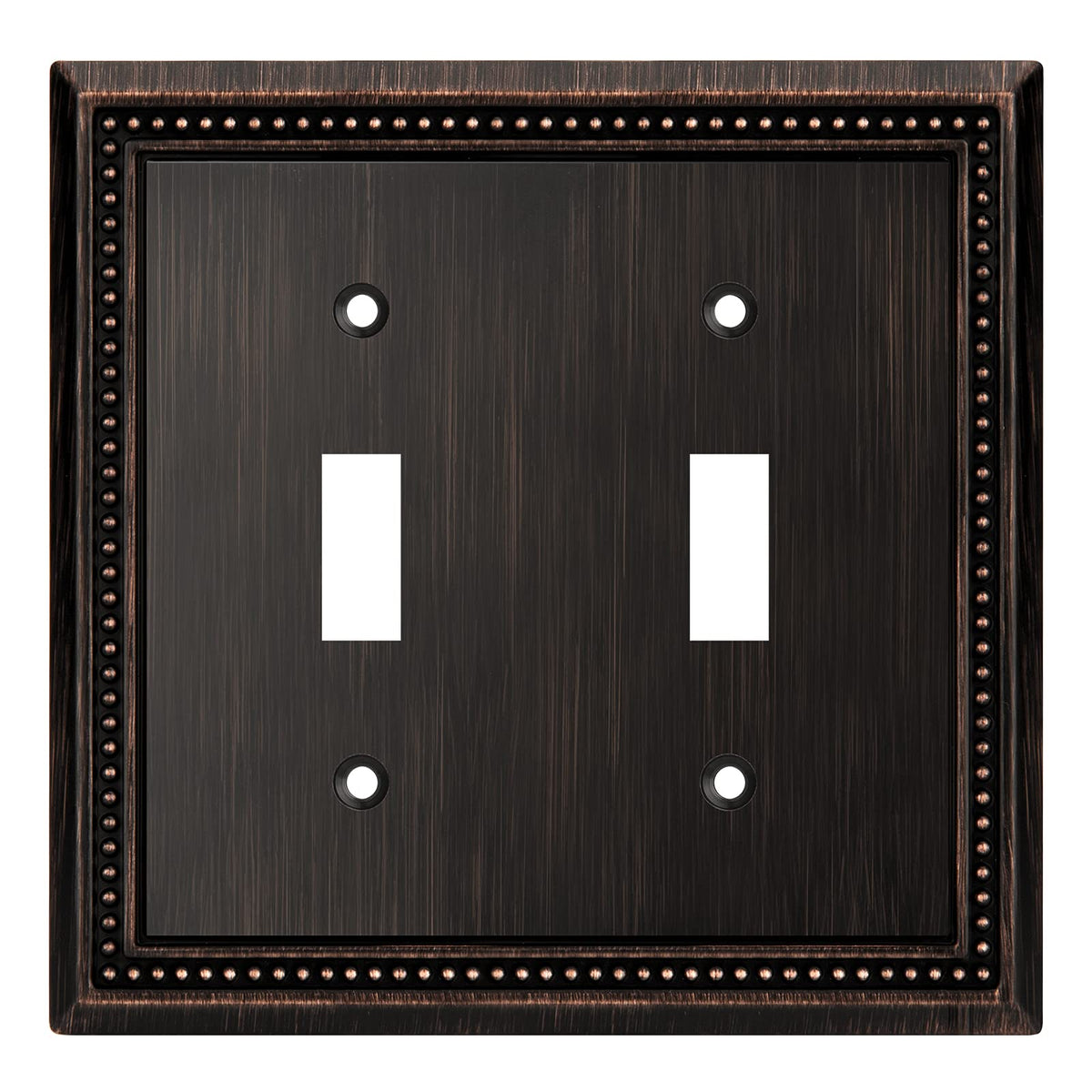 Sunken Pearls Heavy-Duty 4 Toggle Light Switch Plate, Antique Brass, 1 Pack