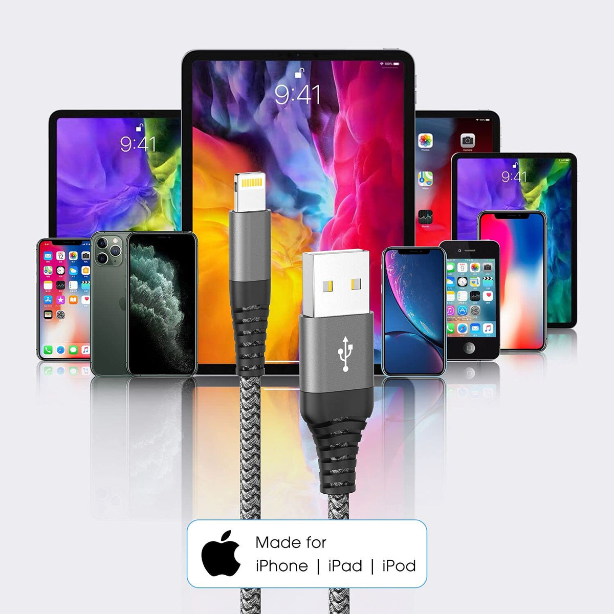 iPhone Charger 3M, 3Pack 10FT Lightning Cable Long iPhone Charger Cable