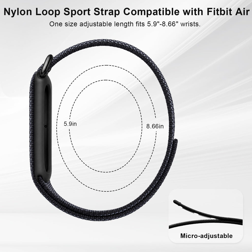 Compatible with Google Fitbit Air Strap Nylon Loop Sport Replacement Band