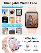 RUIMEN Smart Watch Answer Dial Call,Smart Watches for Women Men 1.85" HD Screen Fitness watch with SpO2 Heart Rate Sleep Monitor Step Counter Waterproof 100+ Sports Mode for Android iOS (2 Bands)