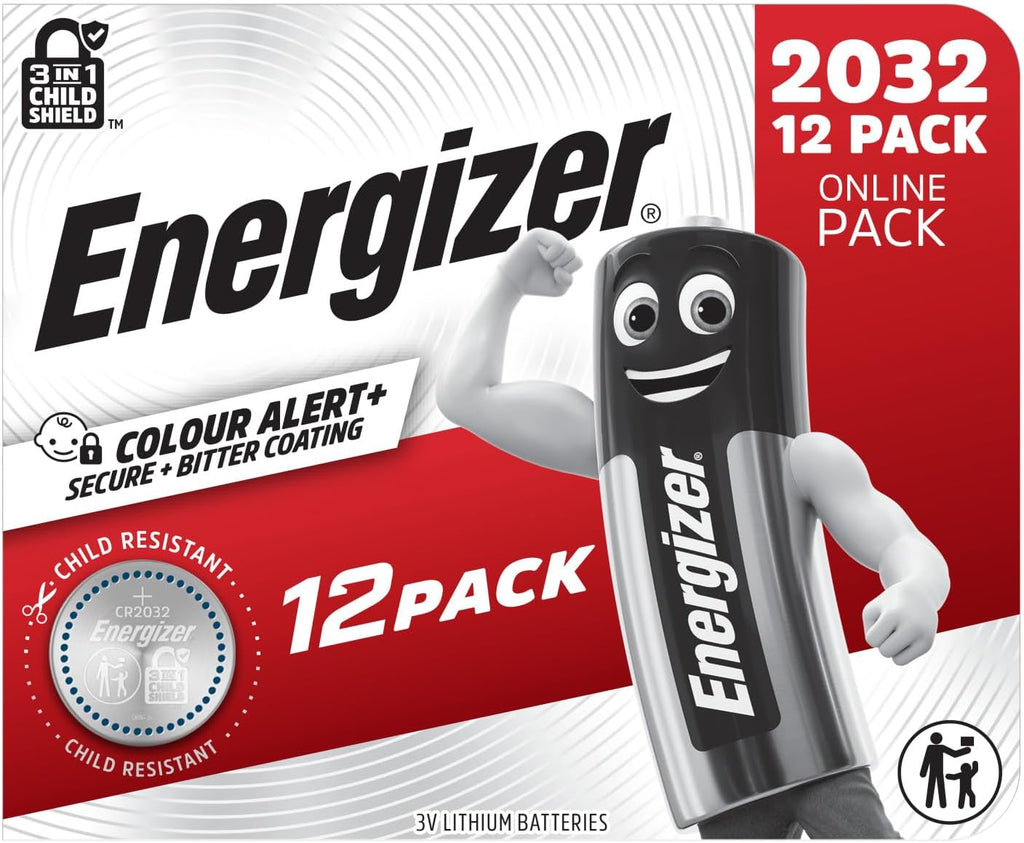 Energizer CR2032 Batteries (12 Pack) Lithium 3V Coins for Apple AirTag