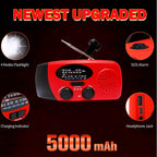 2000mAh Wind Up Solar Radio, Emergency Weather Radio,FM/AM Hand Crank Radio