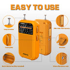 XHDATA D219 Portable Radio Retro FM AM SW Radio Battery Operated for Household Outdoor Camping Hiking Pocket Radio Beige