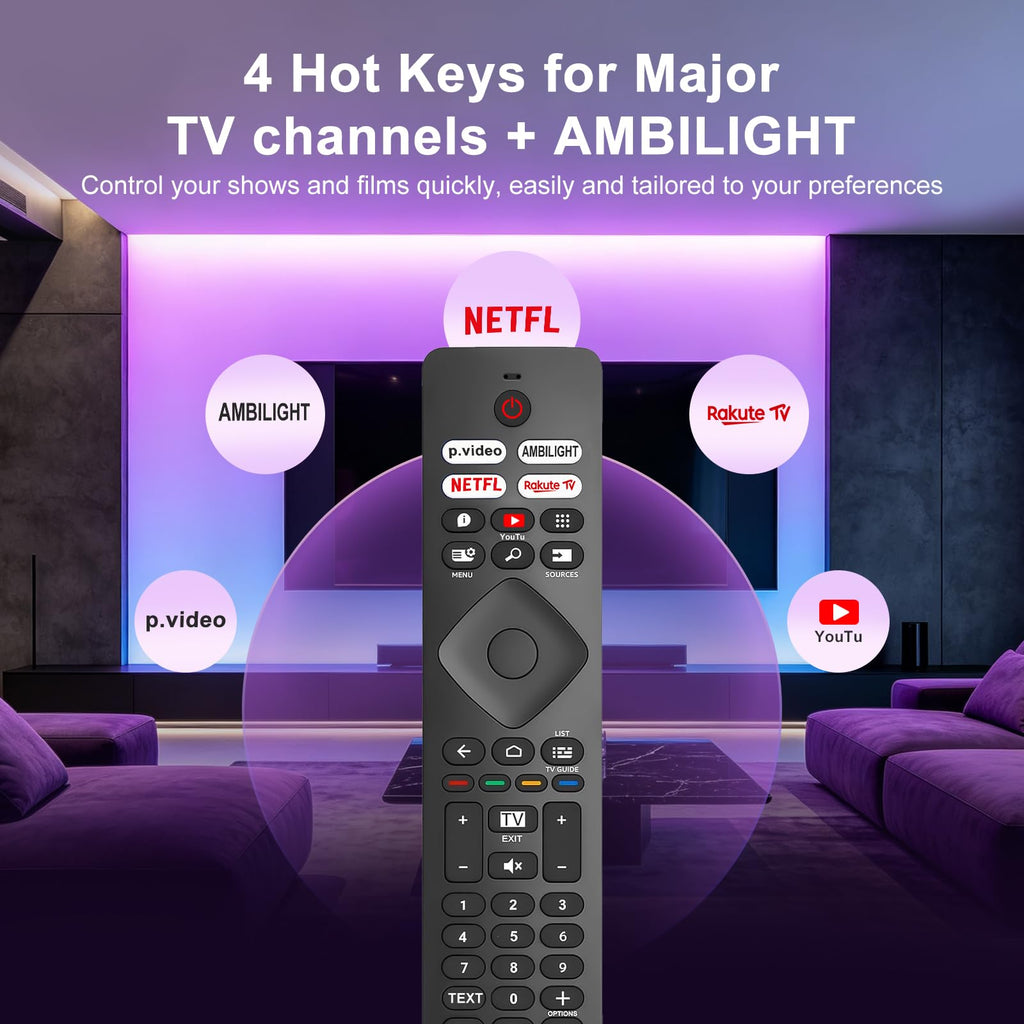 Replacement TCL TV Remote Control RC802N for TCL Android & LCD LED 4K Smart TVs: 32DS520, 40S6000FS, 49S6000FS, 49DP600, F43S5916, 50DP600, H32S5916, U49P6016, U55P6006 – No Setup Required