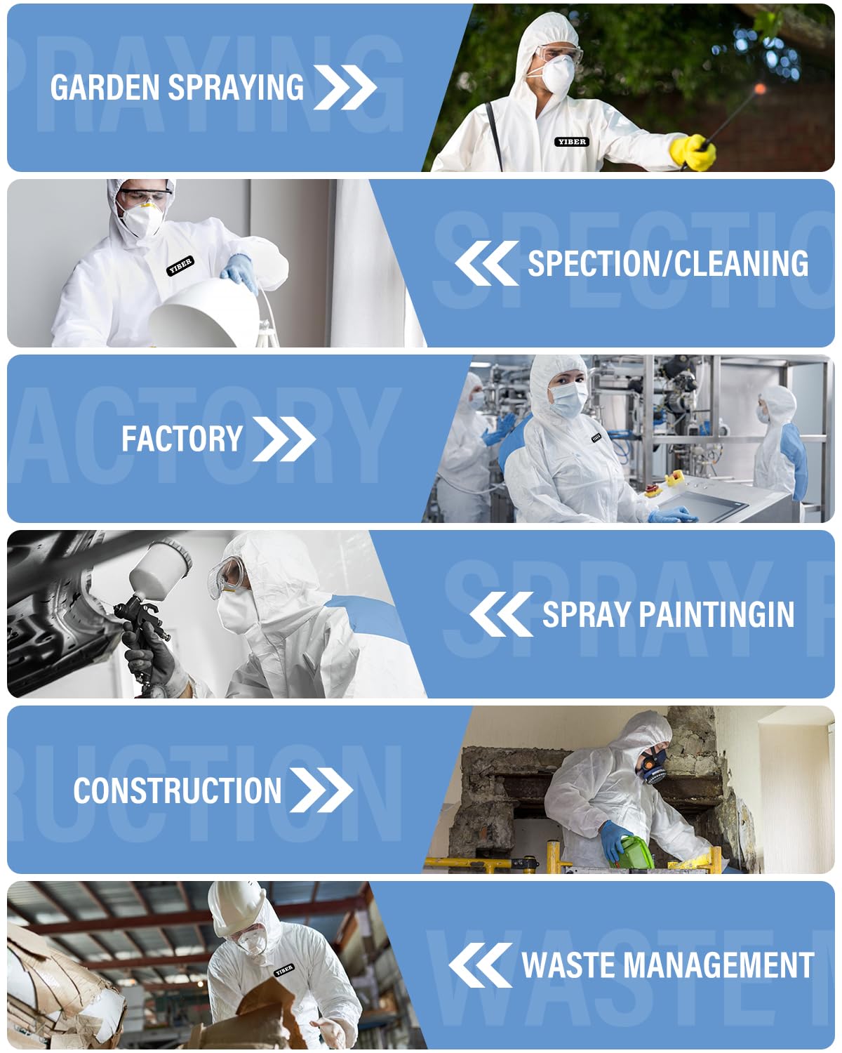 Hazmat Suits & Disposable overalls| Multiple Specifications Options & Full Body Protective | Suit for painting & Cleaning