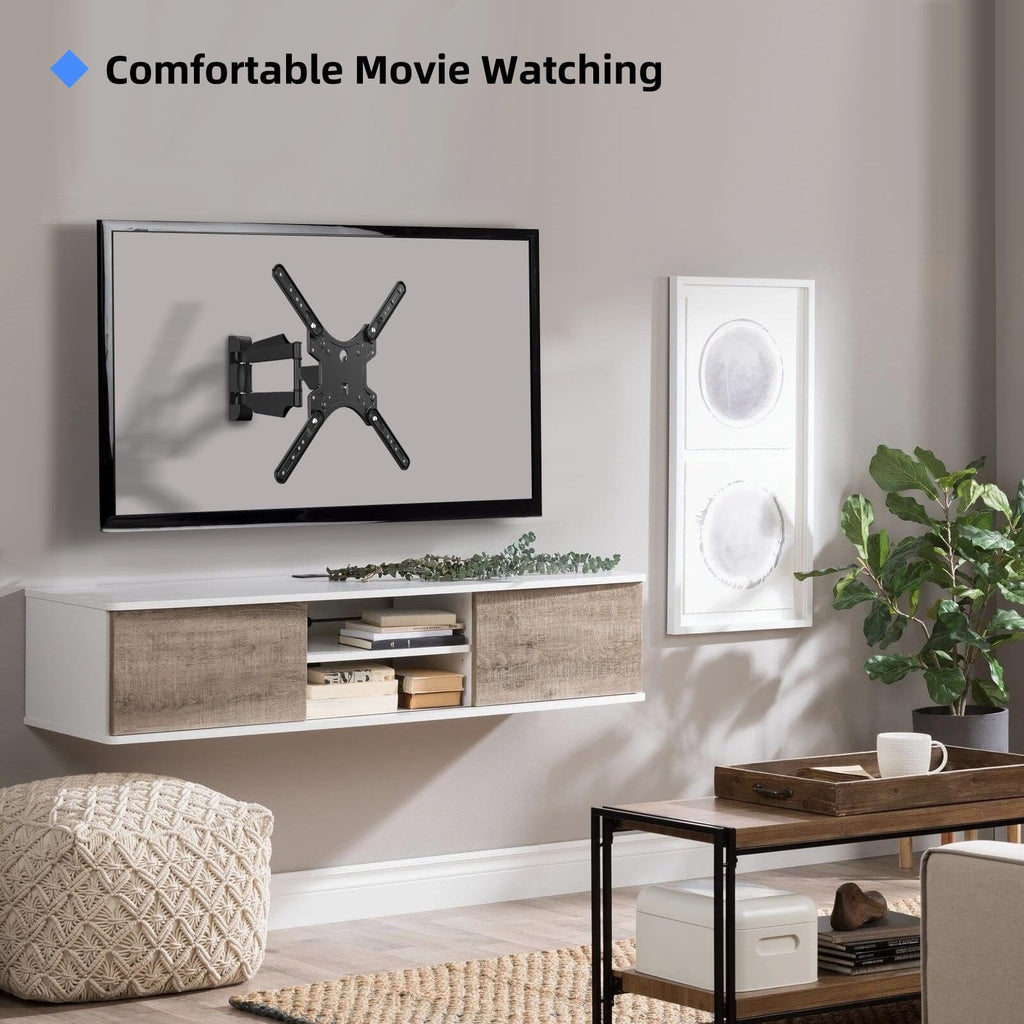 Suptek Full Motion TV Wall Mount Bracket for Most 13-30 inch TVs and Monitors, Flat and Curved TVs up to 28lbs, Tilt Swivel and 16.9 inch Extension, Max VESA 100x100mm, Black, MA2776