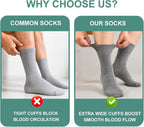 SockWaddles Diabetic Socks for Men & Women, 6 Pairs, Soft Loose Top