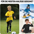 Kids Base Layer - Fleece Lined Athletic football skins, Warm Football Skins Long Sleeve Top and Leggings Compression Set, Reflective Line Thermal Underwear for Biking, Ski & Running