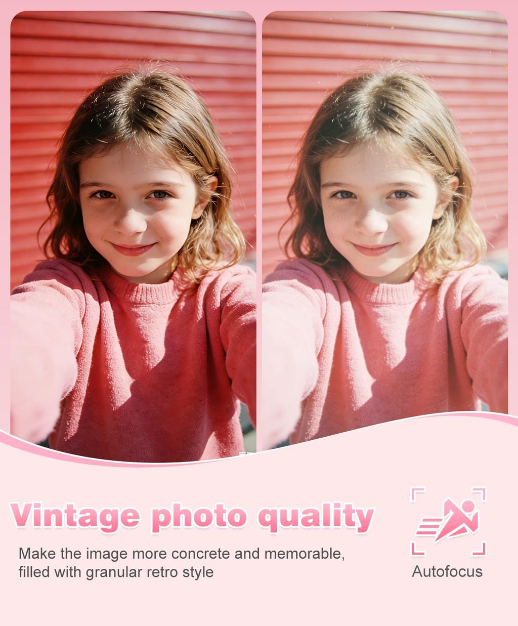 Digital Camera, 1080P FHD Vlogging Camera 50MP Compact Portable Photo Camera with 2.4" Screen, 16X Digital Zoom Mini Small Pocket Camera for Kids Students with 1 Battery, 16GB Card (Pink)