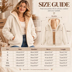 Fleece Jacket Women Teddy Fleece Hoodies Sherpa Lined Fuzzy Sweatshirts with Pockets Full Zip Hooded Fall Winter Warm Coat Outwear Thermal Clothing