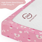 Next to Me Crib Sheets 83x50 cm Fitted 2 Pack Bedside Crib Sheets
