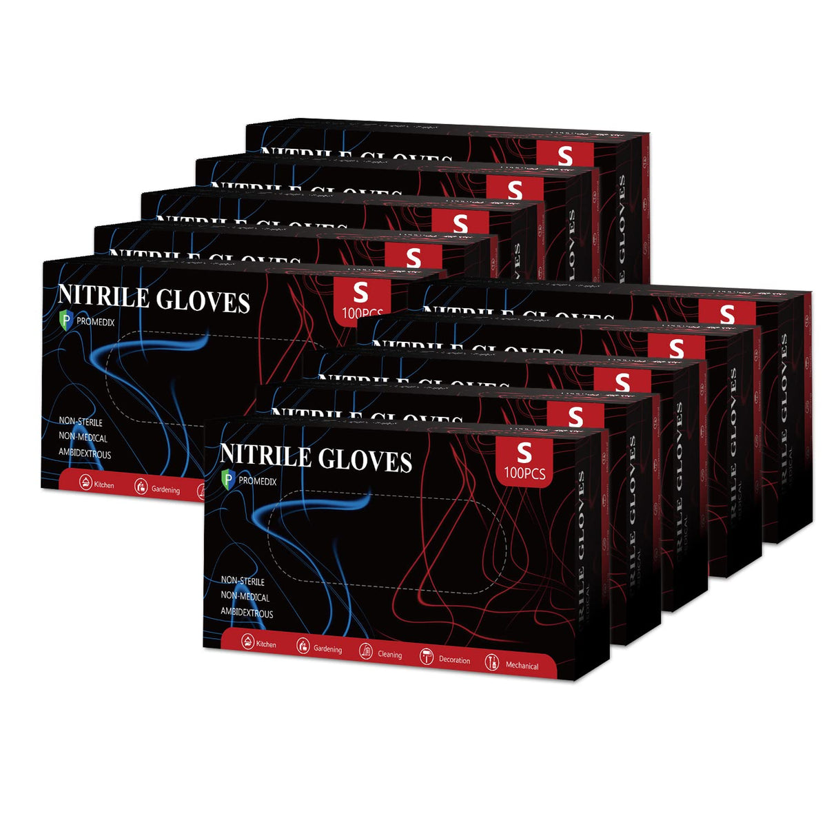 PROMEDIX P Nitrile Disposable Gloves,4mil-100 Count,Gloves Disposable Latex Free,Powder Free for Cooking,Household,Food safe