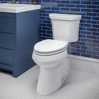 Mayfair Linden Slow Close Toilet Seat, Non Slip Heavy Duty Wood, Easy Install, Elongated, White