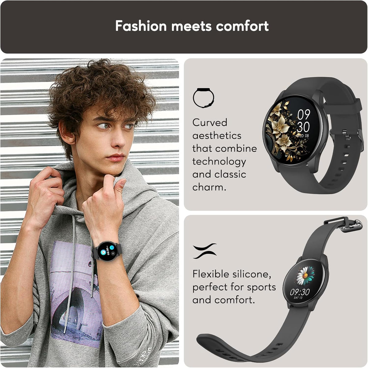 AcclaFit Smart Watch Answer/Make Call,1.38" Smart Watches for Women Men,Fitness Tracker Watch with Heart Rate/Sleep Monitor,120+ Sports,IP68 Waterproof Step Counter Watch Compatible with Android IOS
