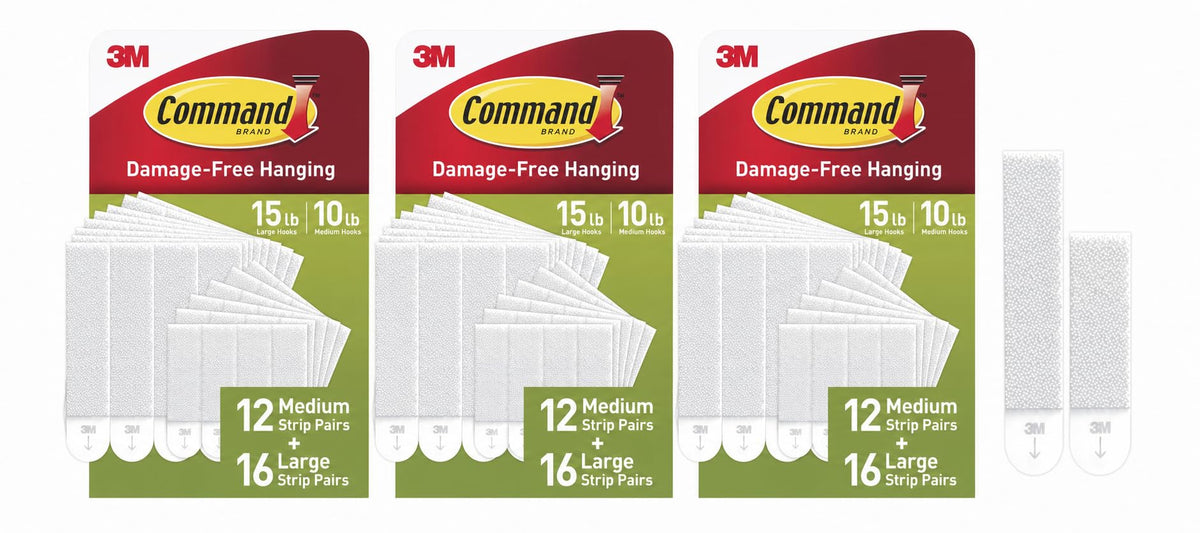 Command 15 & 10 lb Assorted Picture Hanging Strips, 28 Pairs, SIOC