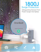 Surge Protector Outlet Extender with Rotating Plug, Multi Plug Wall Outlet