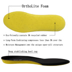 riemot Memory Foam Insoles for Men and Women - Replacement Shoe Inserts Comfort Cushioning for Sports Shoes, Trainers, Sneakers, Work Boots and Walking Shoes, Black with Yellow Base, UK8 / EU42