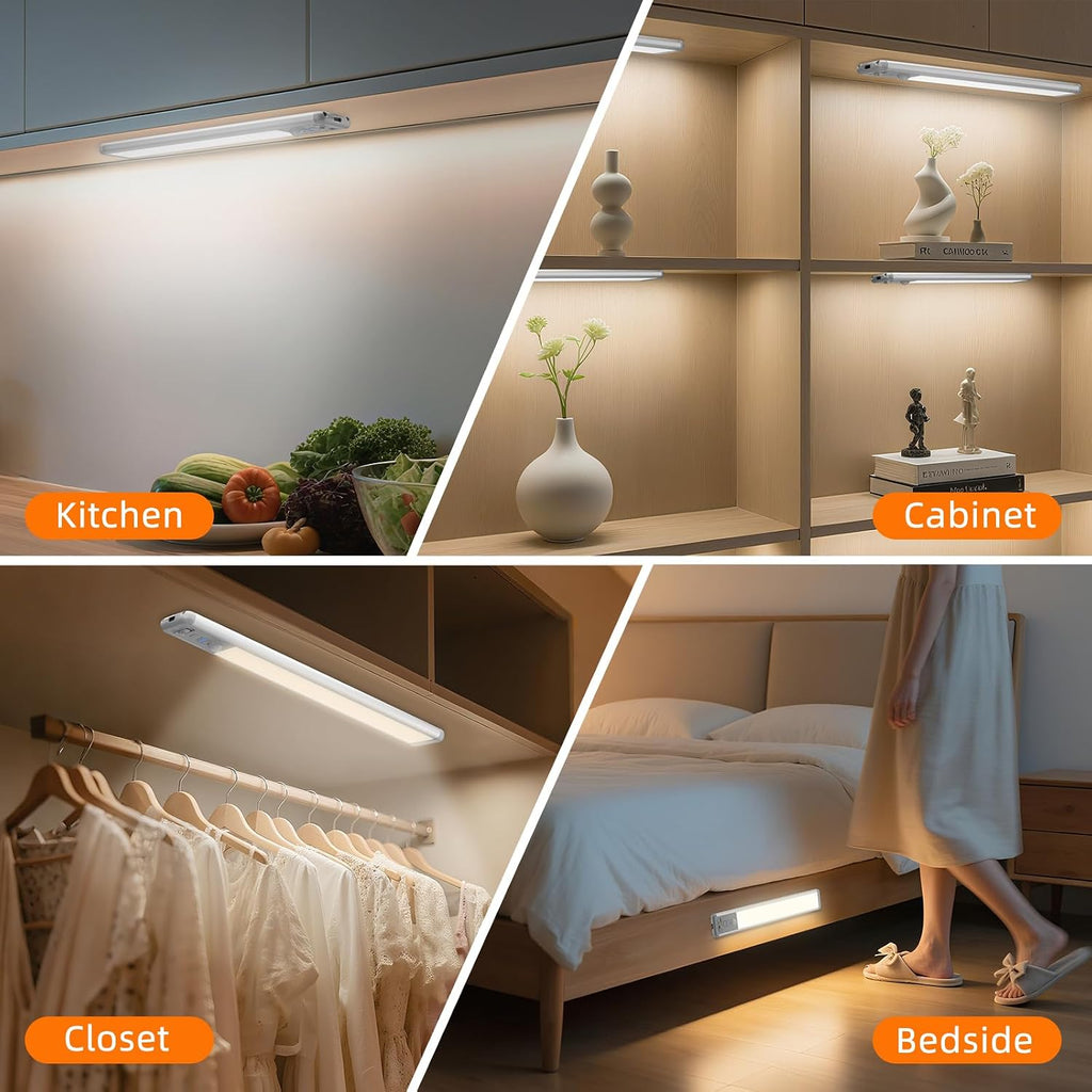 Under Cabinet Lighting Wireless, 10inch Motion Sensor Light Indoor, 3Pack