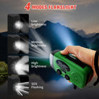 2000mAh Wind Up Solar Radio, Emergency Weather Radio,FM/AM Hand Crank Radio