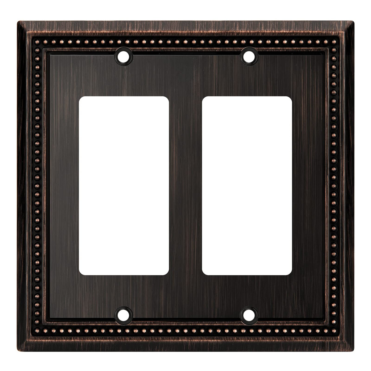 Sunken Pearls Heavy-Duty 4 Toggle Light Switch Plate, Antique Brass, 1 Pack