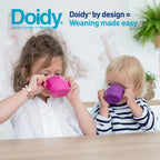 Doidy Cup, Open Cup for Training Baby 6 Months-3 Years, 200ml, Slanted Weaning Cup with Handles for Learning to Drink, BPA Free (Orange)