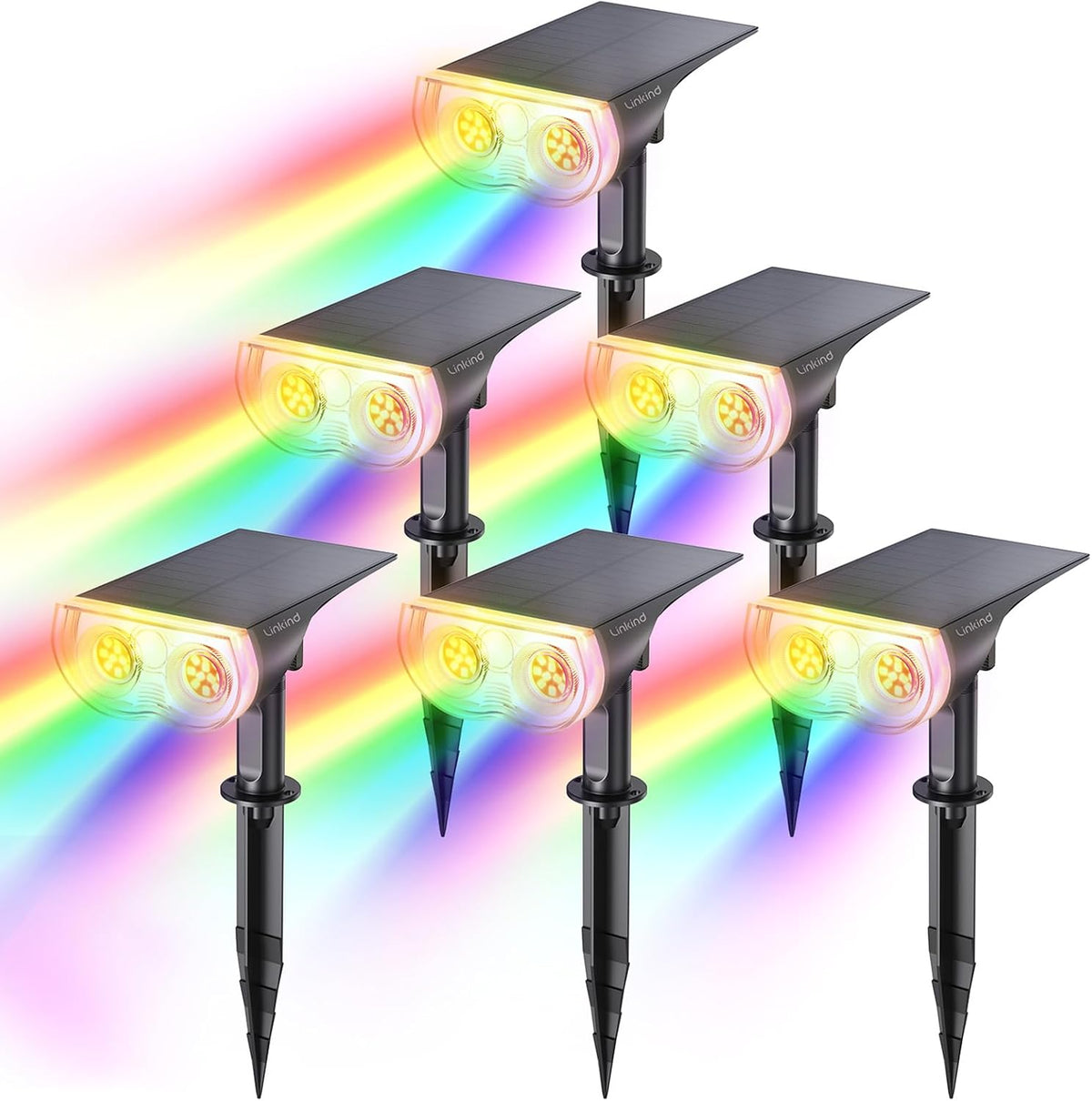 Linkind Halloween Solar Lights Outdoor Spotlight Waterproof RGB 2 Pack