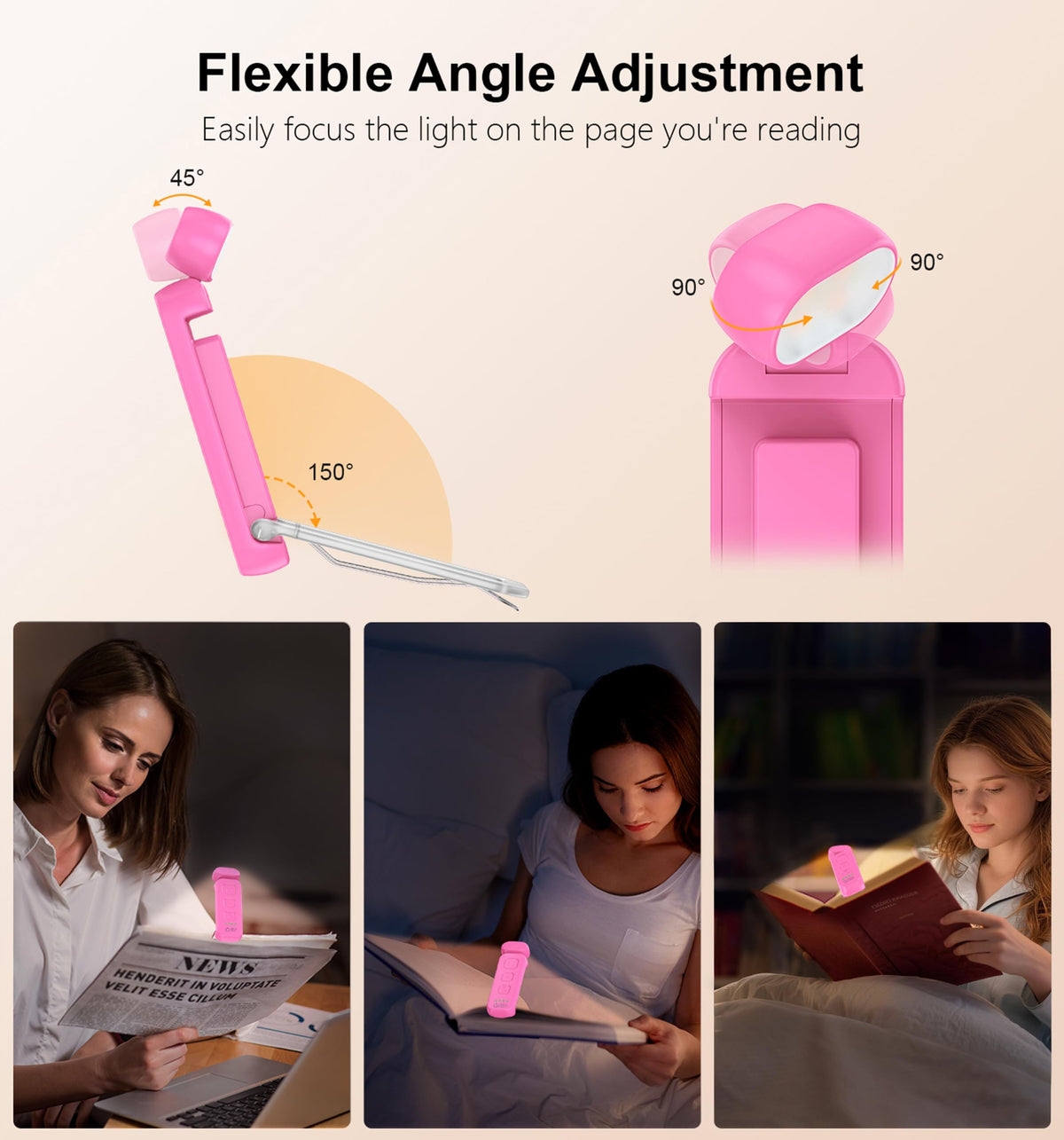 Gritin Reading Light, Rechargeable Book Light for Reading in Bed