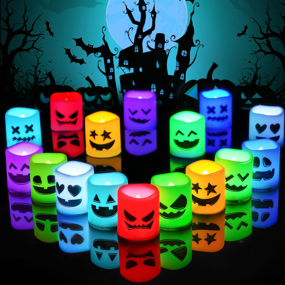 Homemory 24 Pack Red Flameless Flickering LED Votive Tealights Candles