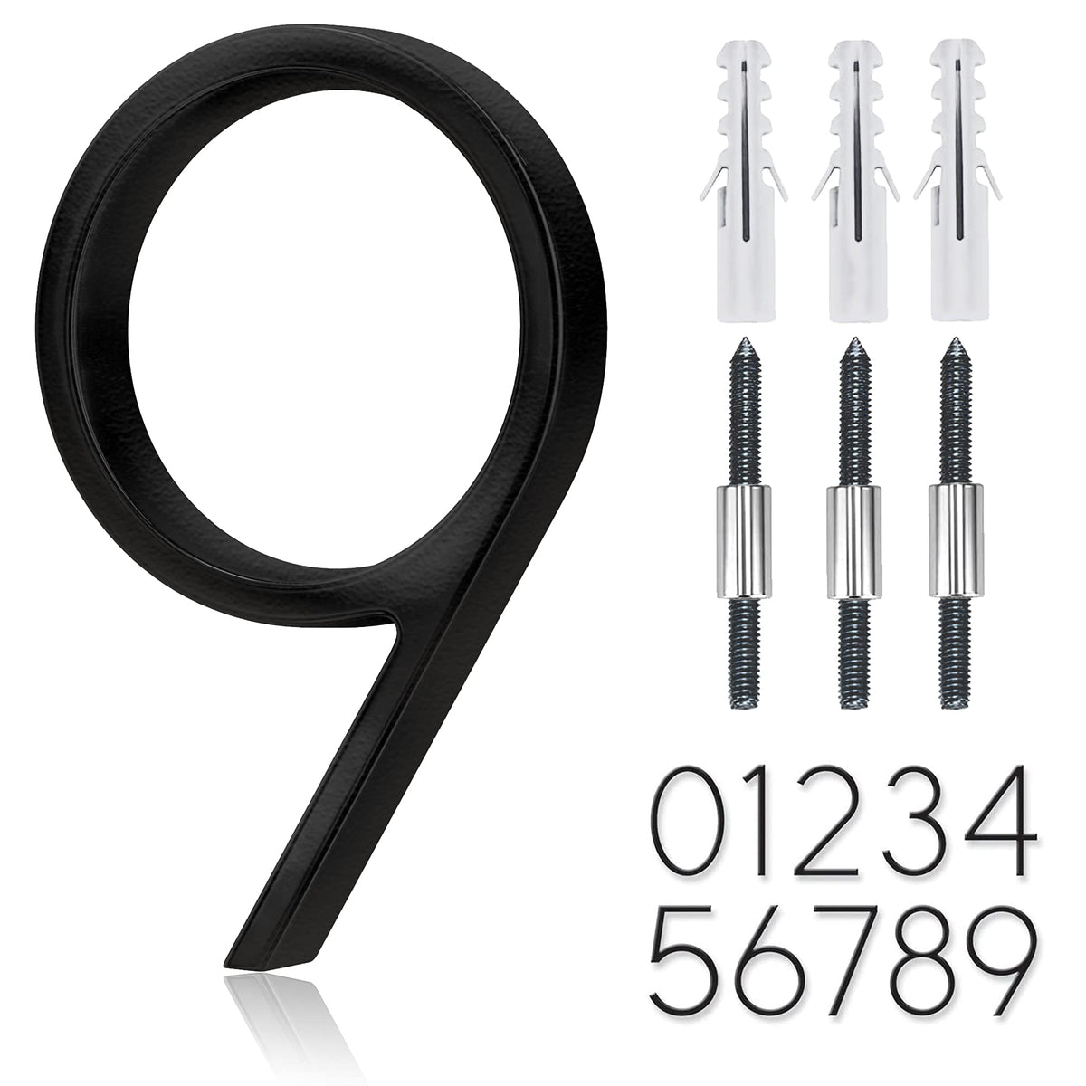 5" Stainless Steel Floating House Number, Metal Modern House Numbers (0)