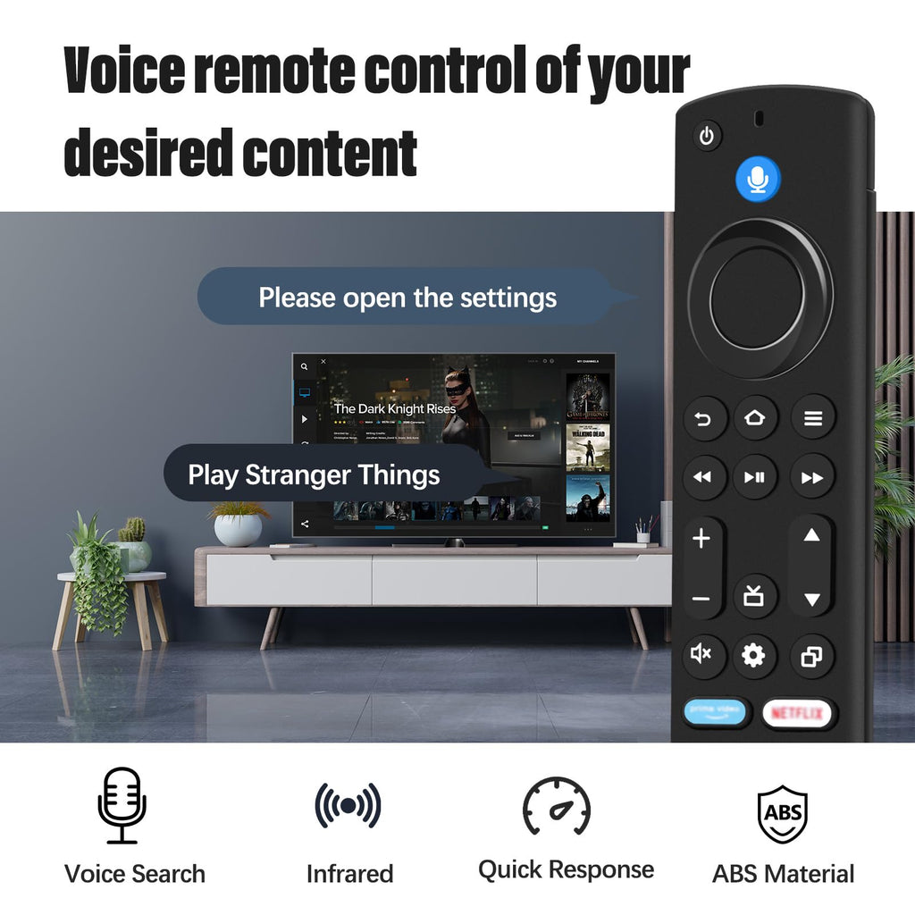 Replacement Voice Remote 3rd Gen with Voice Function fit for AMZ Smart TVs 4K/4K Max/Lite/Cube Stick,and fit for Smart TVs Cube (1st Gen and Later)