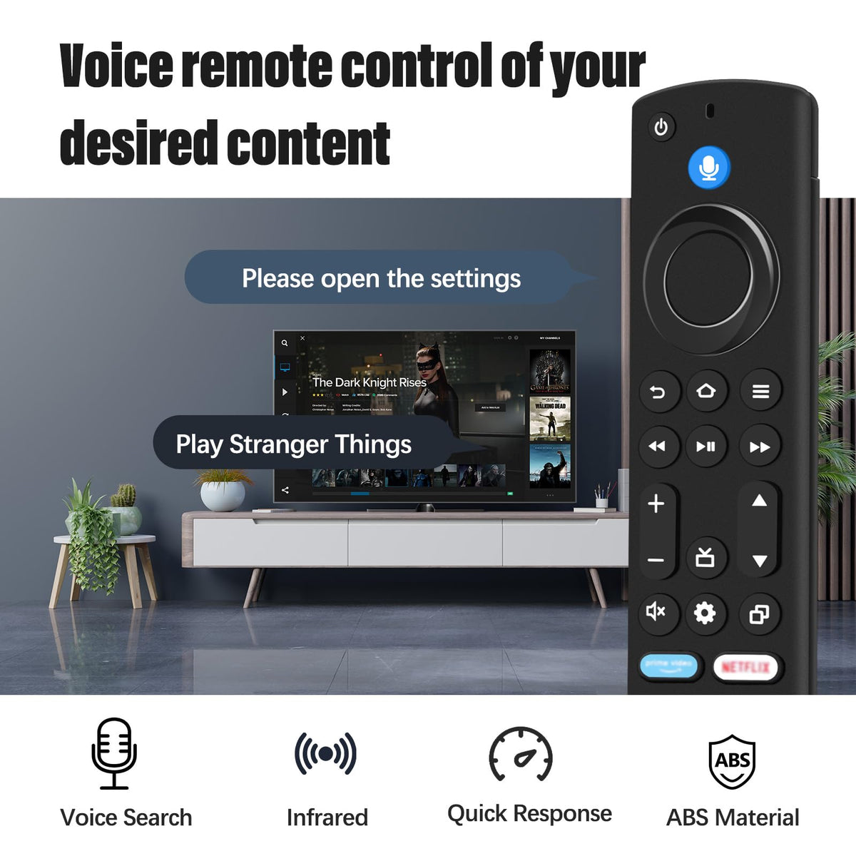 Replacement Voice Remote 3rd Gen with Voice Function fit for AMZ Smart TVs 4K/4K Max/Lite/Cube Stick,and fit for Smart TVs Cube (1st Gen and Later)
