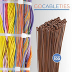 Gocableties White Cable Ties, 300mm x 3.6mm, Pack of 100, 12" Premium Nylon Zip Ties Clear/Natural, Multi-Purpose Plastic Tie Wraps, Secure Self-Locking Mechanism, for Home, Garden, Office and DIY