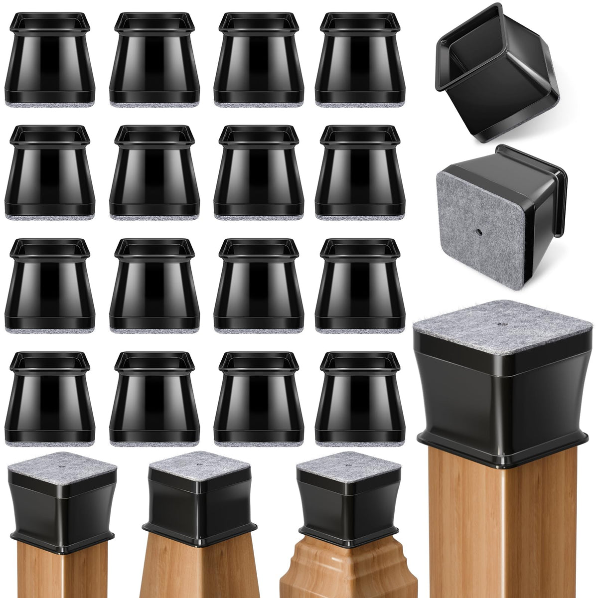 Ansible 24 Pcs Chair Leg Floor Protectors Round