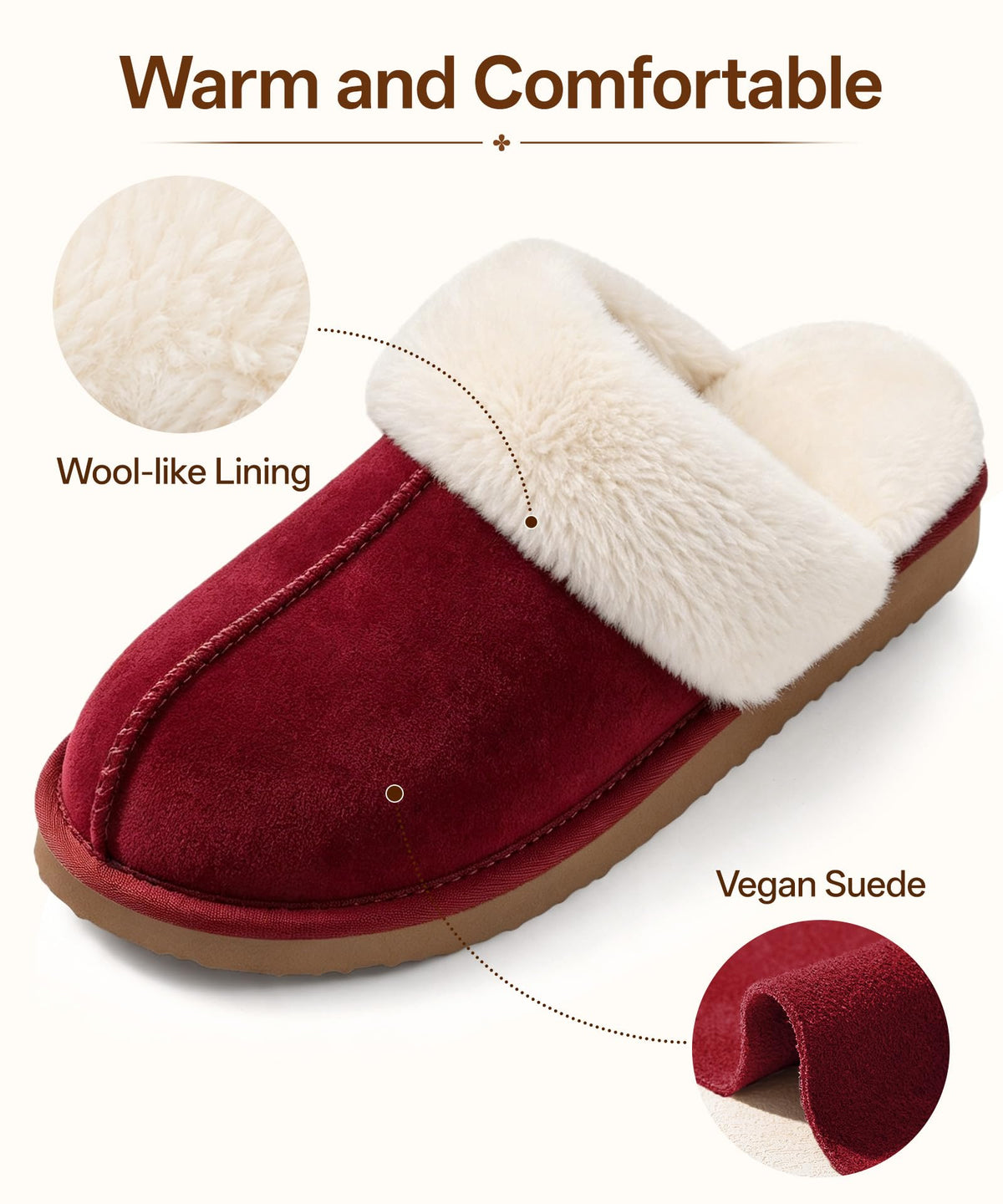 Litfun Women's Fluffy Memory Foam Slippers House Shoes Indoor