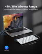 TECKNET 2.4G Wireless Compact Mini Keyboard, UK Layout, White