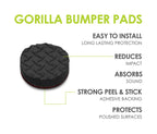 Slipstick GorillaPads Non Slip Furniture Pads/Gripper Floor Protectors (Set of 4) 3 Inch Square Self Adhesive Rubber Stoppers for Furniture Legs, CB155