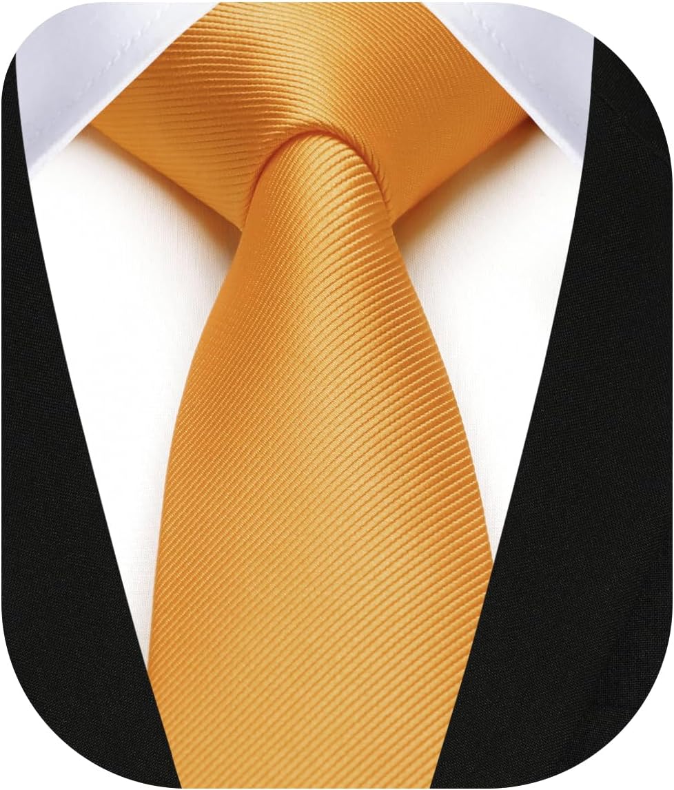 HISDERN Skinny Tie Solid Color 6cm Slim Ties for Men Wedding Classic Formal Business Necktie