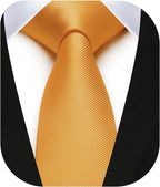 HISDERN Skinny Tie Solid Color 6cm Slim Ties for Men Wedding Classic Formal Business Necktie