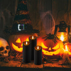 YOROXRG Solar flameless Candles Outdoor Waterproof,Dusk to Dawn Outdoor Lighting, Flickering fameless Reusable LED Light Candles for Lantern Garden Camping and Home Decor, 3D Wick (3"X6") Set of 2