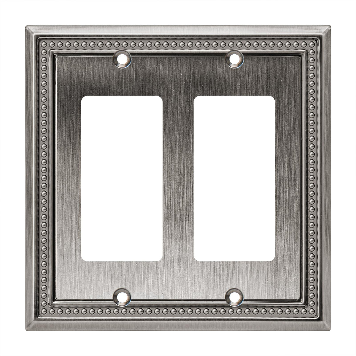 Sunken Pearls Heavy-Duty 4 Toggle Light Switch Plate, Antique Brass, 1 Pack