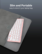 TECKNET 2.4G Wireless Compact Mini Keyboard, UK Layout, White